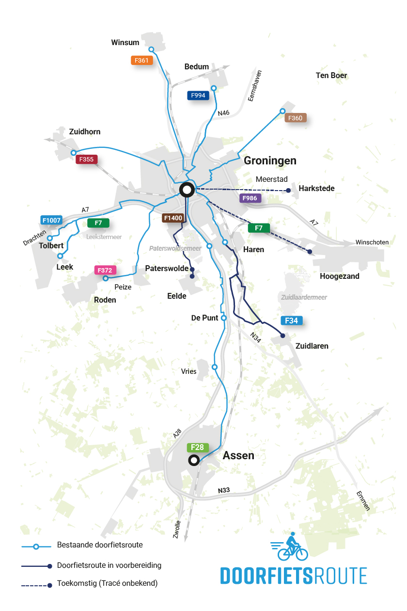 Doorfietsroutes kaart